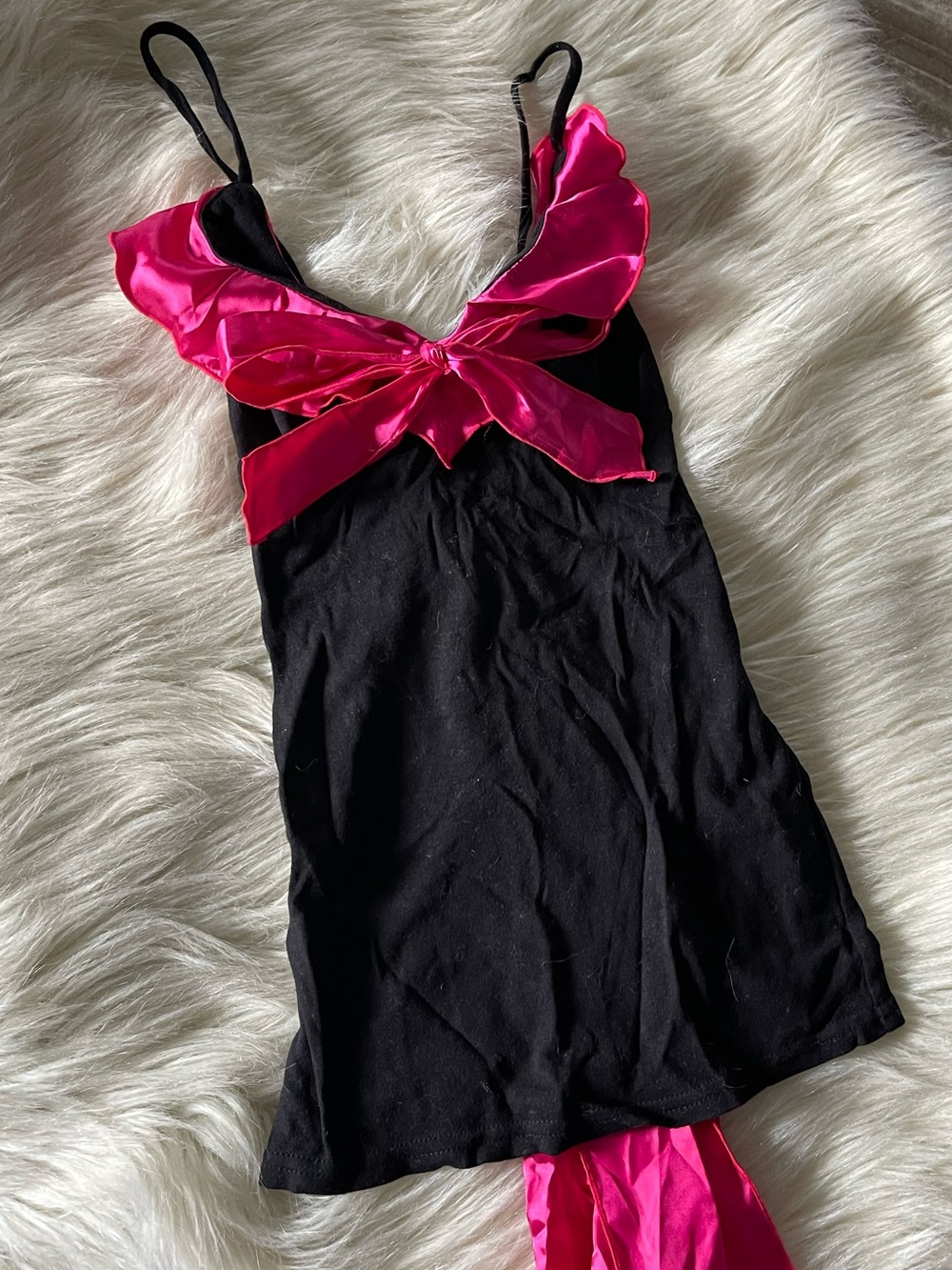 Rare jfashion brand MA*RS black with pink ribbon camisole